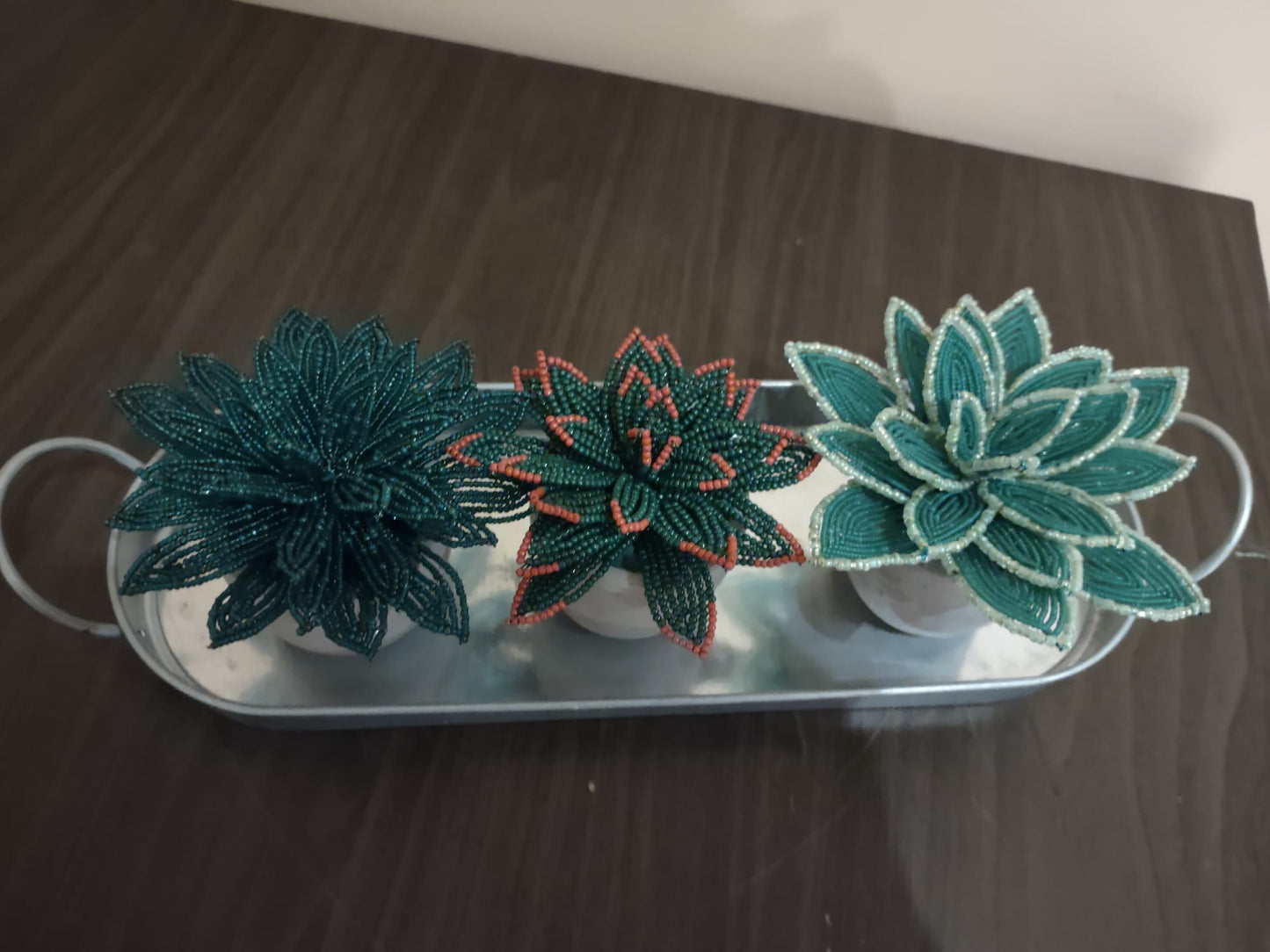 Beaded Succulent – Mini Decorative Planter