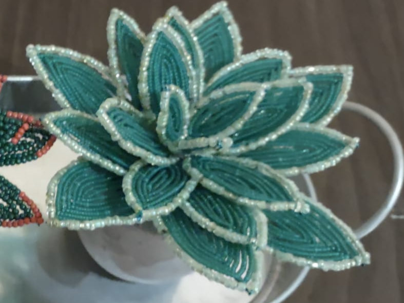 Beaded Succulent – Mini Decorative Planter