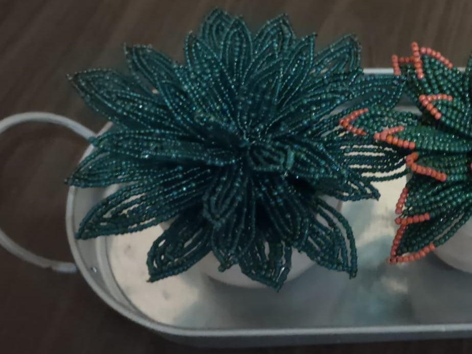 Beaded Succulent – Mini Decorative Planter
