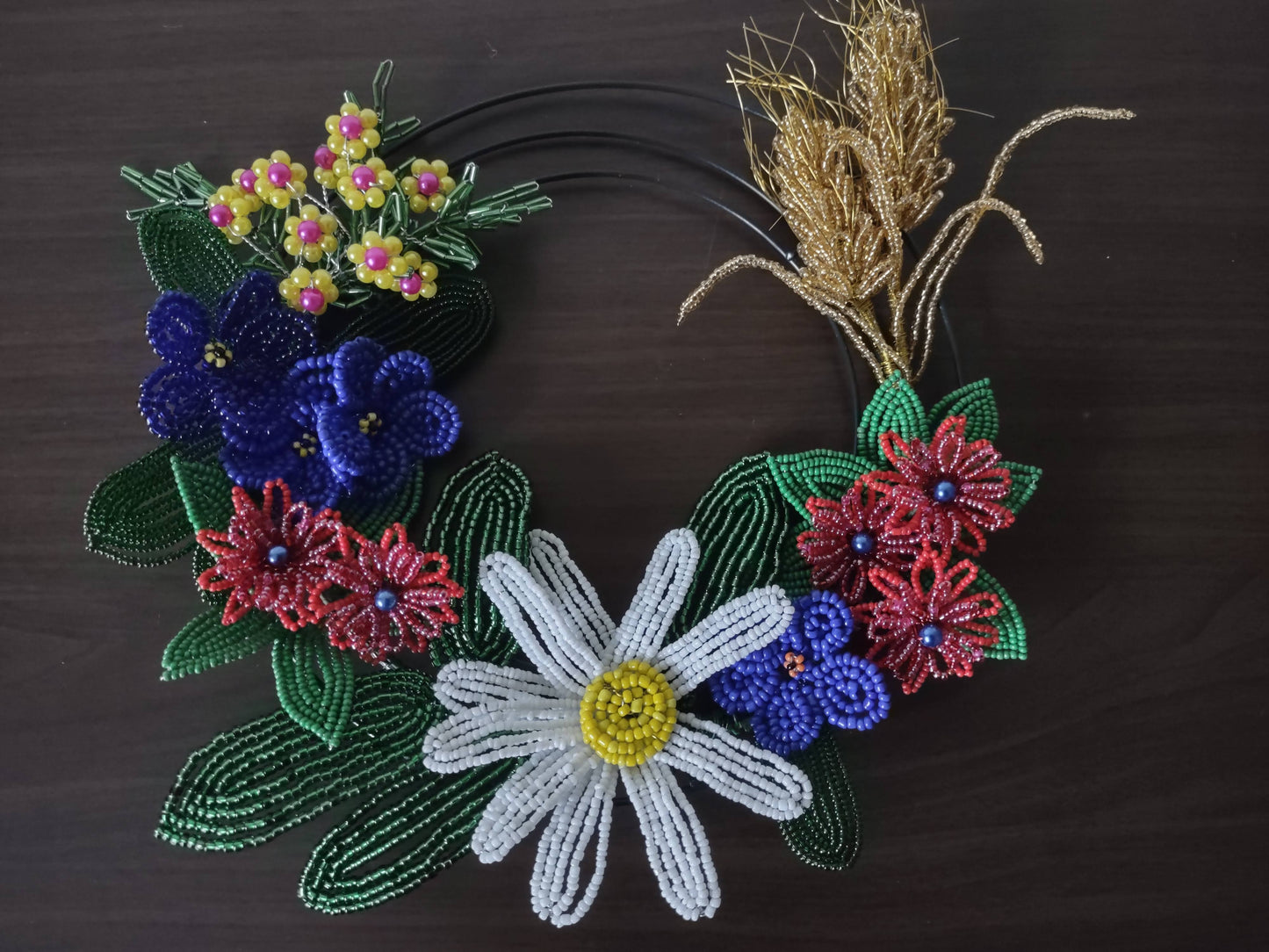 Beaded Small Flowers Wreath
