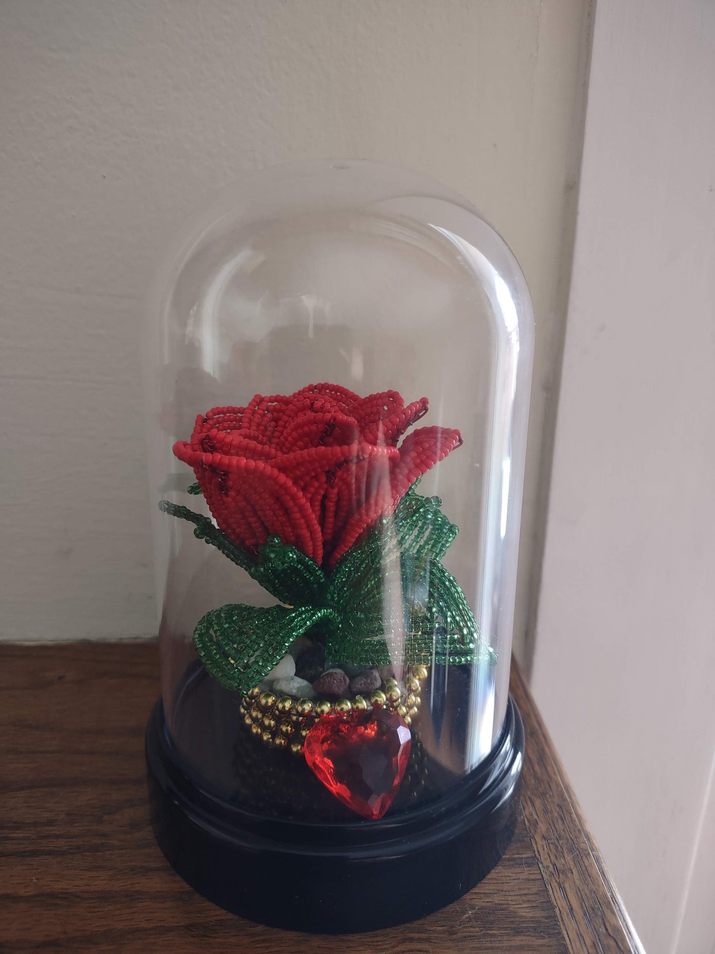 Eternal Rose in a Glass Dome with Heart