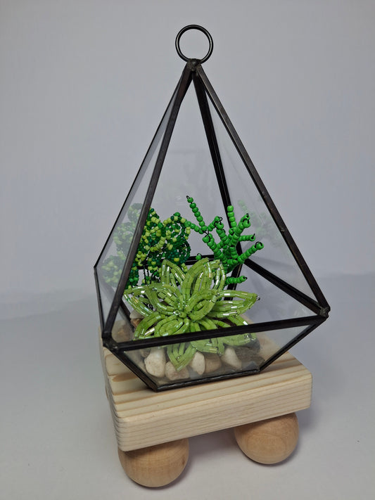 Succulents in Glass Terrarium