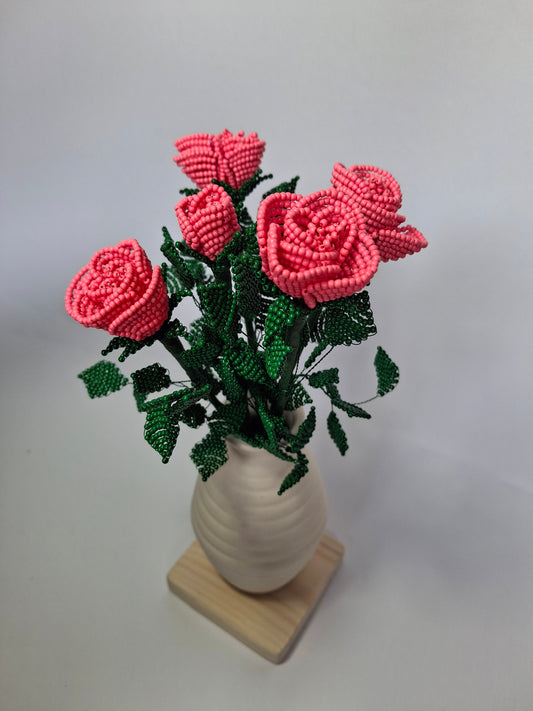 Pink Roses in Vase