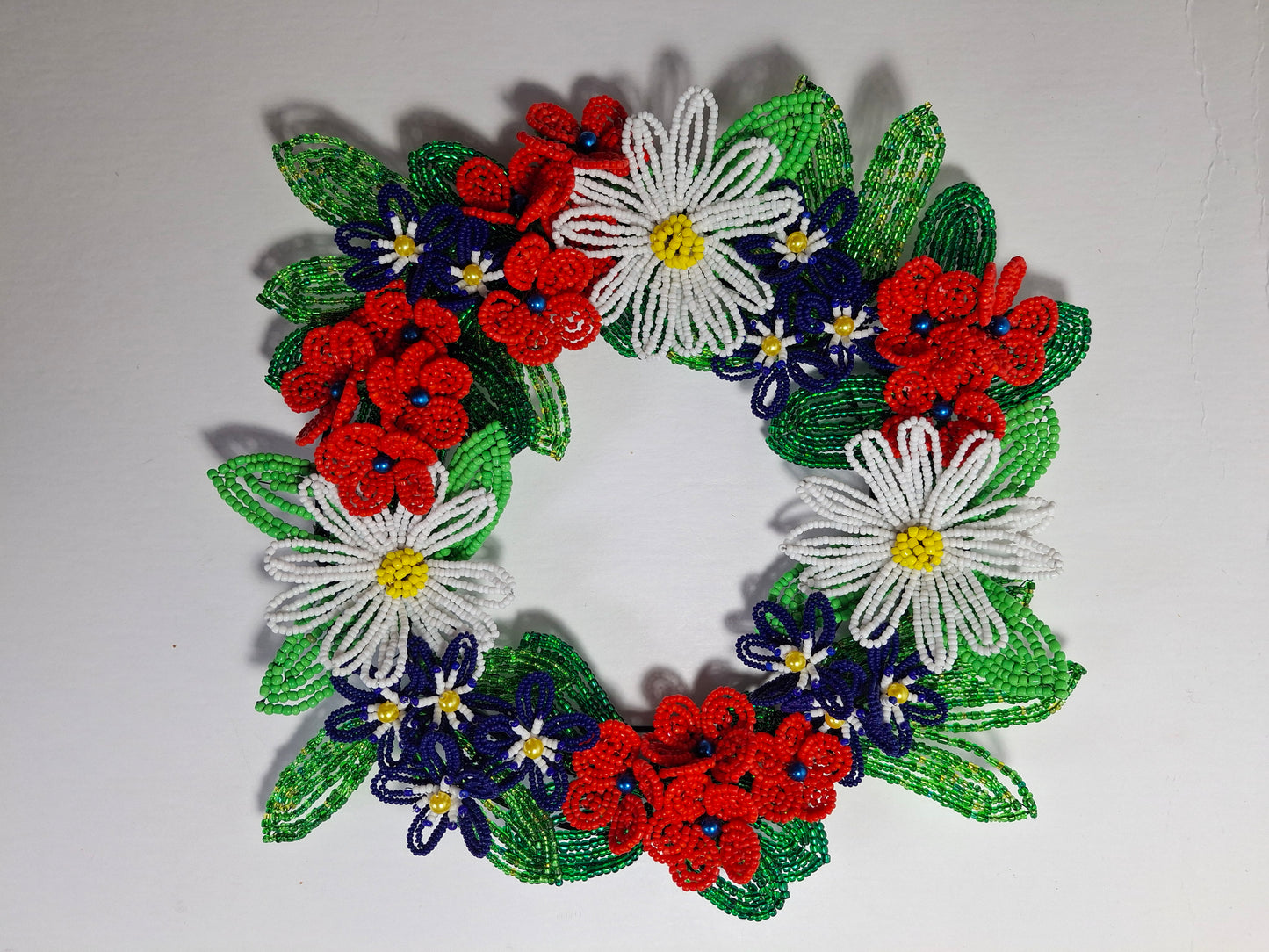 Wild Flower French-beaded Wreath