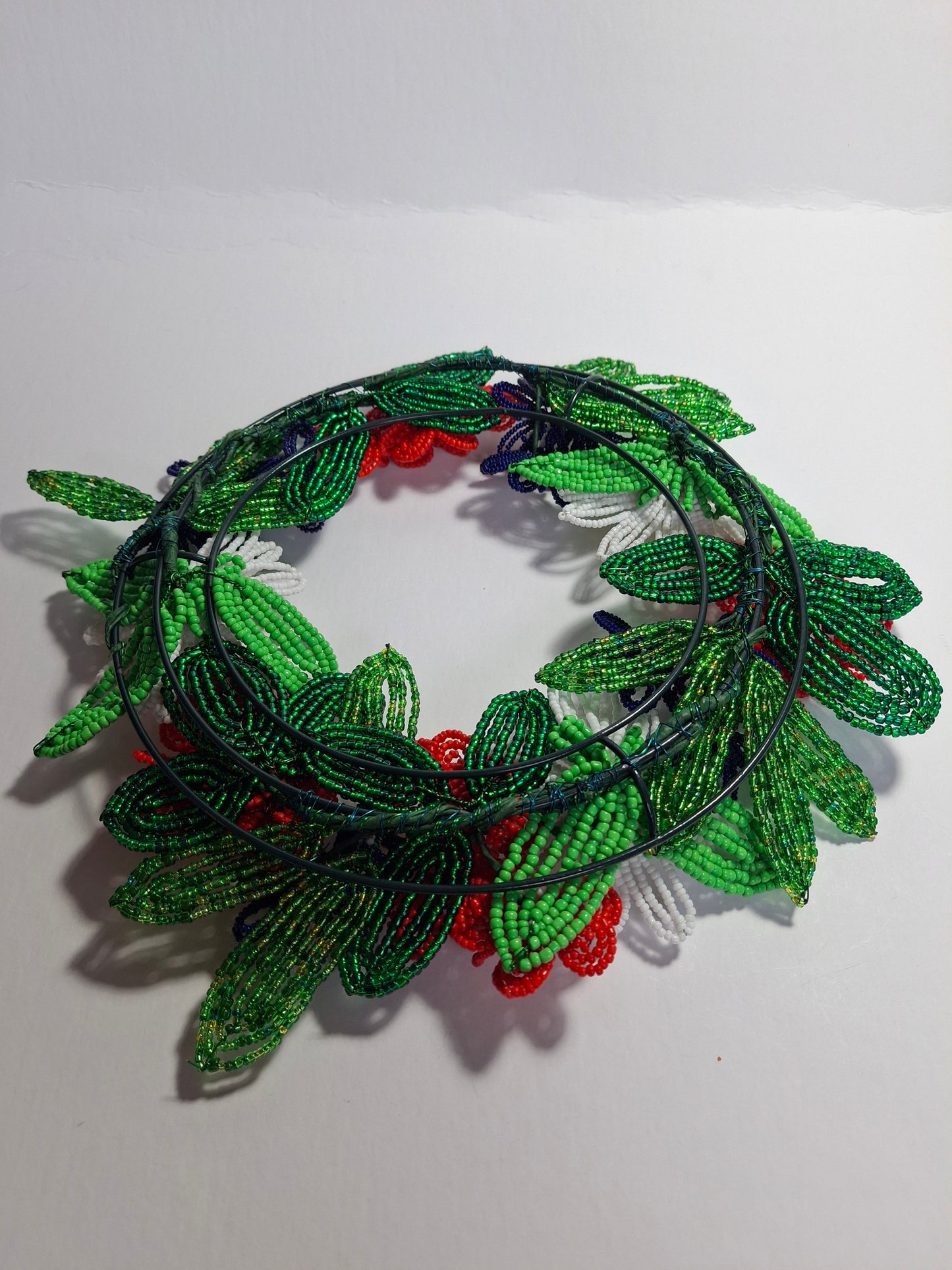 Wild Flower French-beaded Wreath