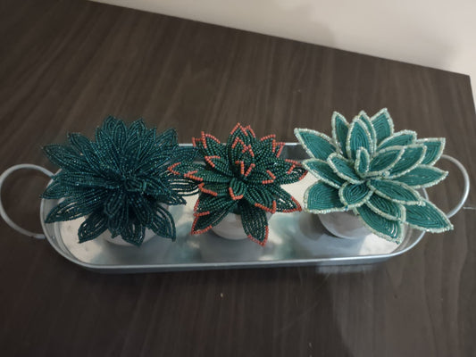 Beaded Succulent – Mini Decorative Planter