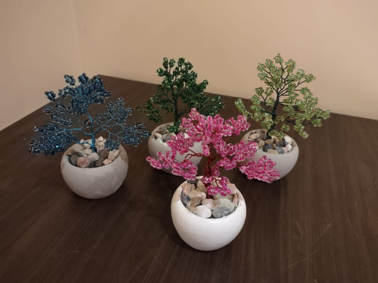 Crystal Blossom Tree – Handcrafted Bead Art