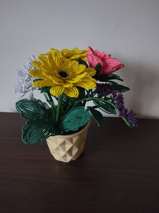 Bouquet of Mix  Beaded Flowers