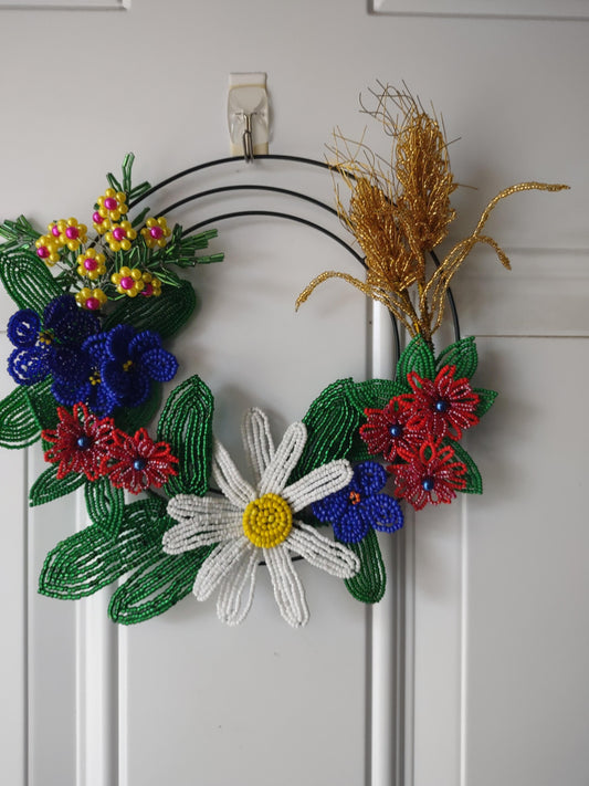 Beaded Small Flowers Wreath