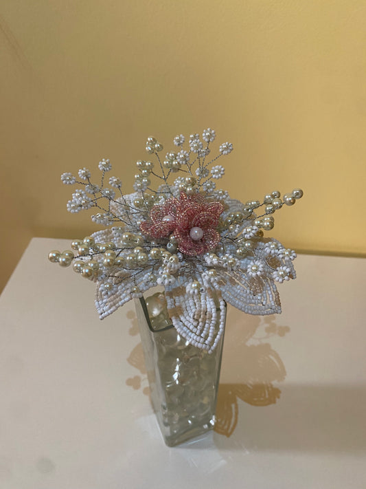 Small Elegant White and Pink Wedding Bouquet