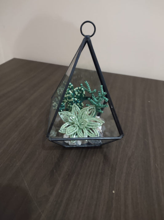 Glass Gem Garden – Beaded Succulent Terrarium