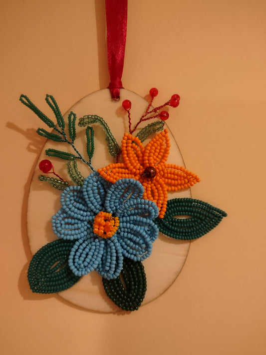 Bloom Charm Ornament – Beaded Floral Hanger