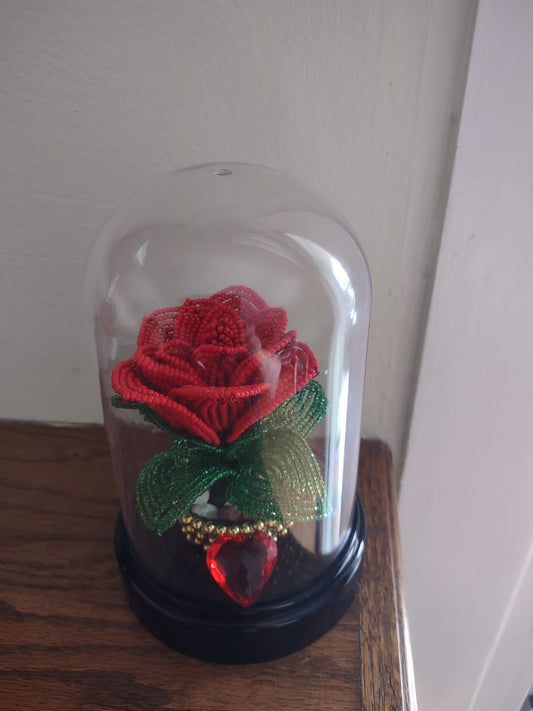 Eternal Rose in a Glass Dome with Heart